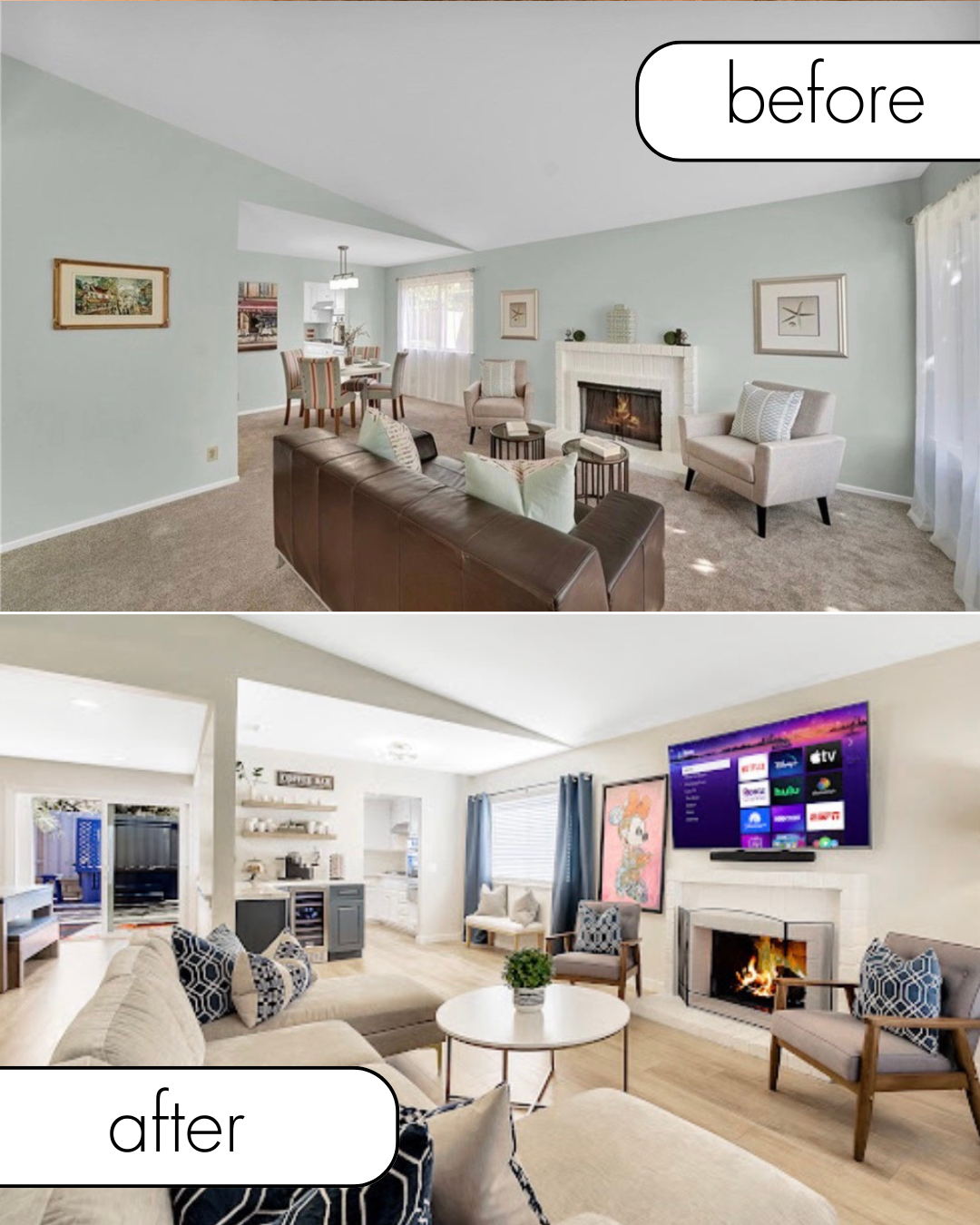 Before and after property transformation by SoCal Short Term Rental Experts